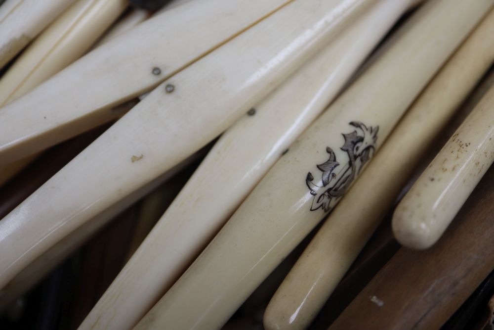 A collection of ivory treen and bone glove stretchers, late 19th/early 20th century